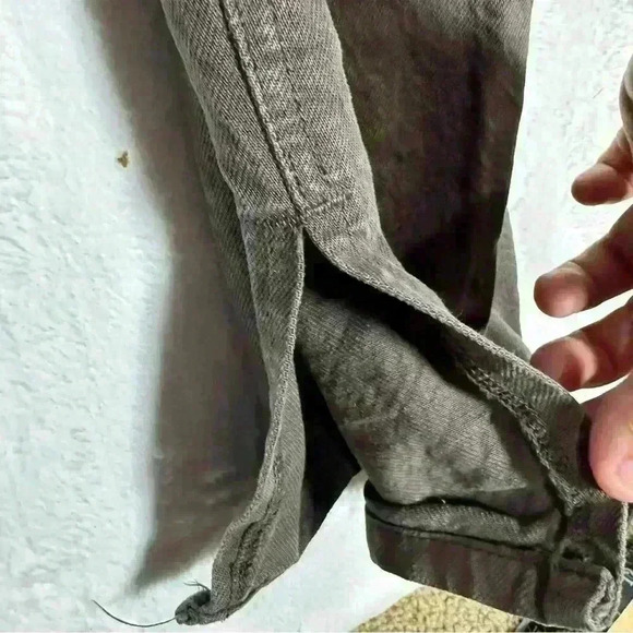 Zara Chocolate Brown Denim Jeans 90s Slim With Split Hem Size 10 - Picture 8 of 12